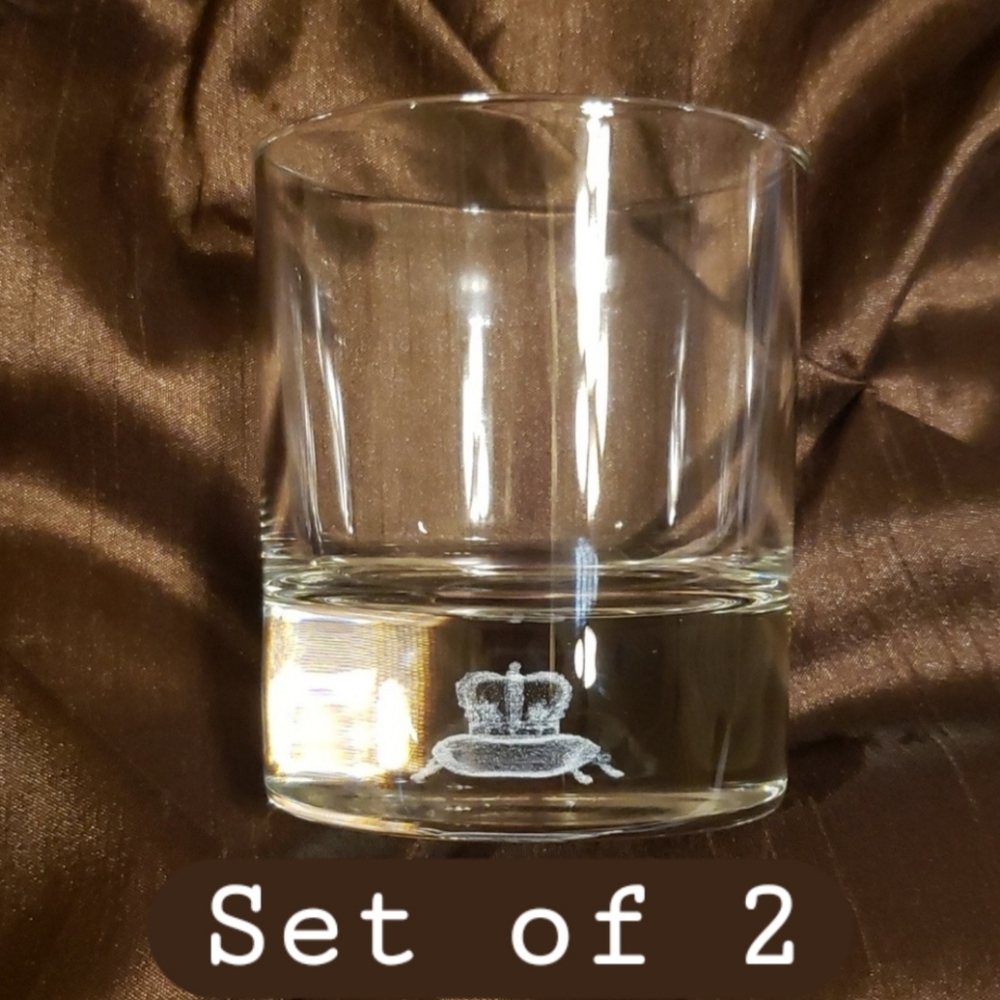 Crown Royal 3D Hologram Whiskey Glasses - Set of 2